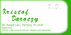 kristof daroczy business card